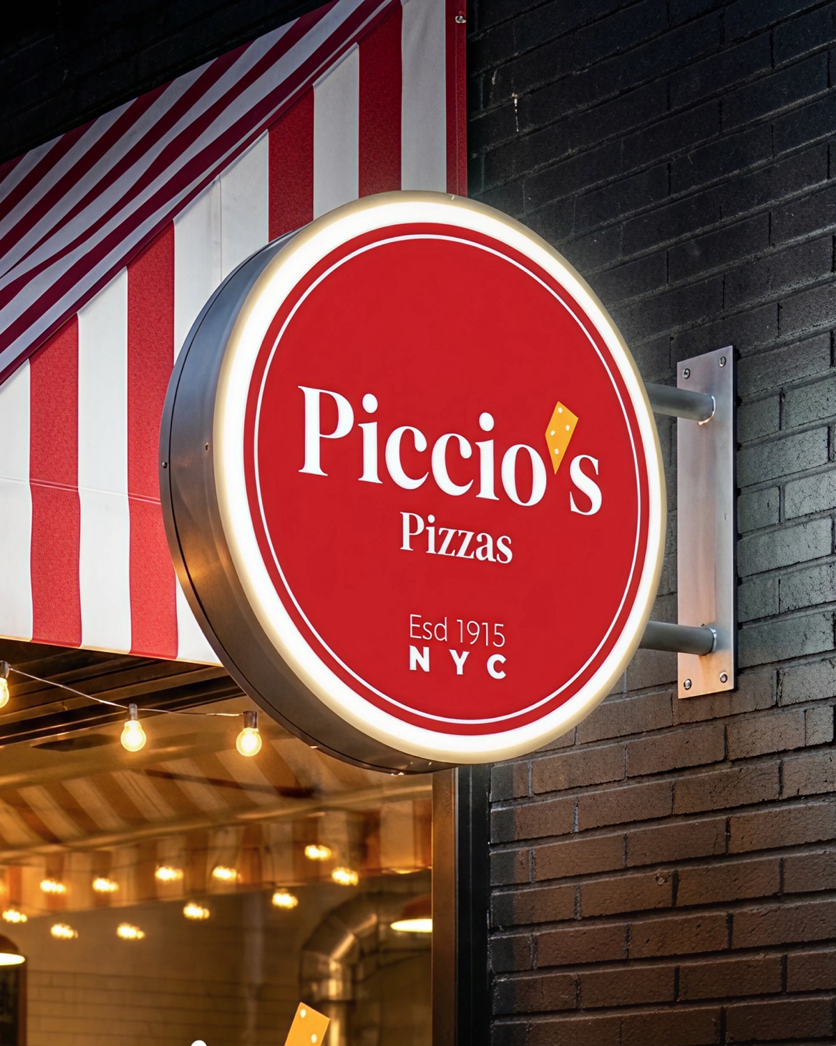 Piccio's Pizzas storefront signage