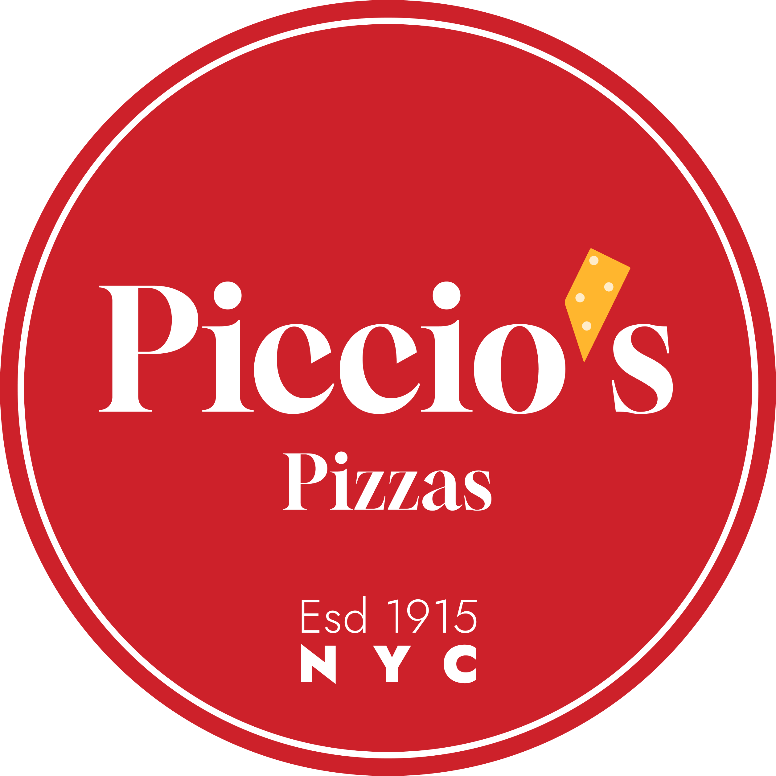 Piccio's Pizzas stamp logo